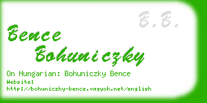 bence bohuniczky business card